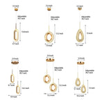 Gold Geometric Pendant Light LED 3-Step Dimming Oval Round Teardrop Bedroom Dining Room — 1 to 2 Lights