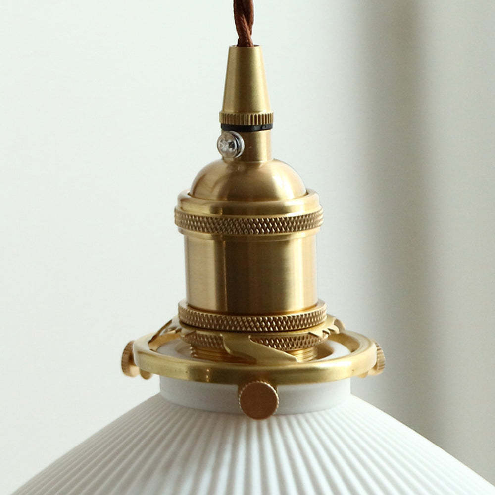 Muto Vintage Dome Ceramic & Wood Wall Lamp – Walnut Finish with Clear Shade