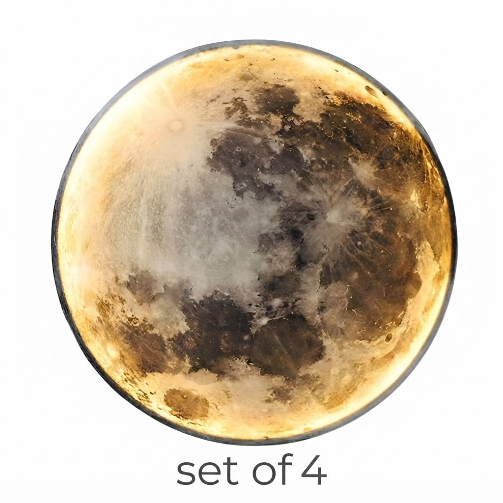 Full Moon LED Wall Lamp Dimmable 3-Step Artistic Bedroom Living Room — 9 to 15 Inch Sets