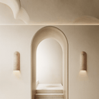 Lunara Natural Travertine LED Wall Lamp Minimalist Sconce Bedroom Living Room