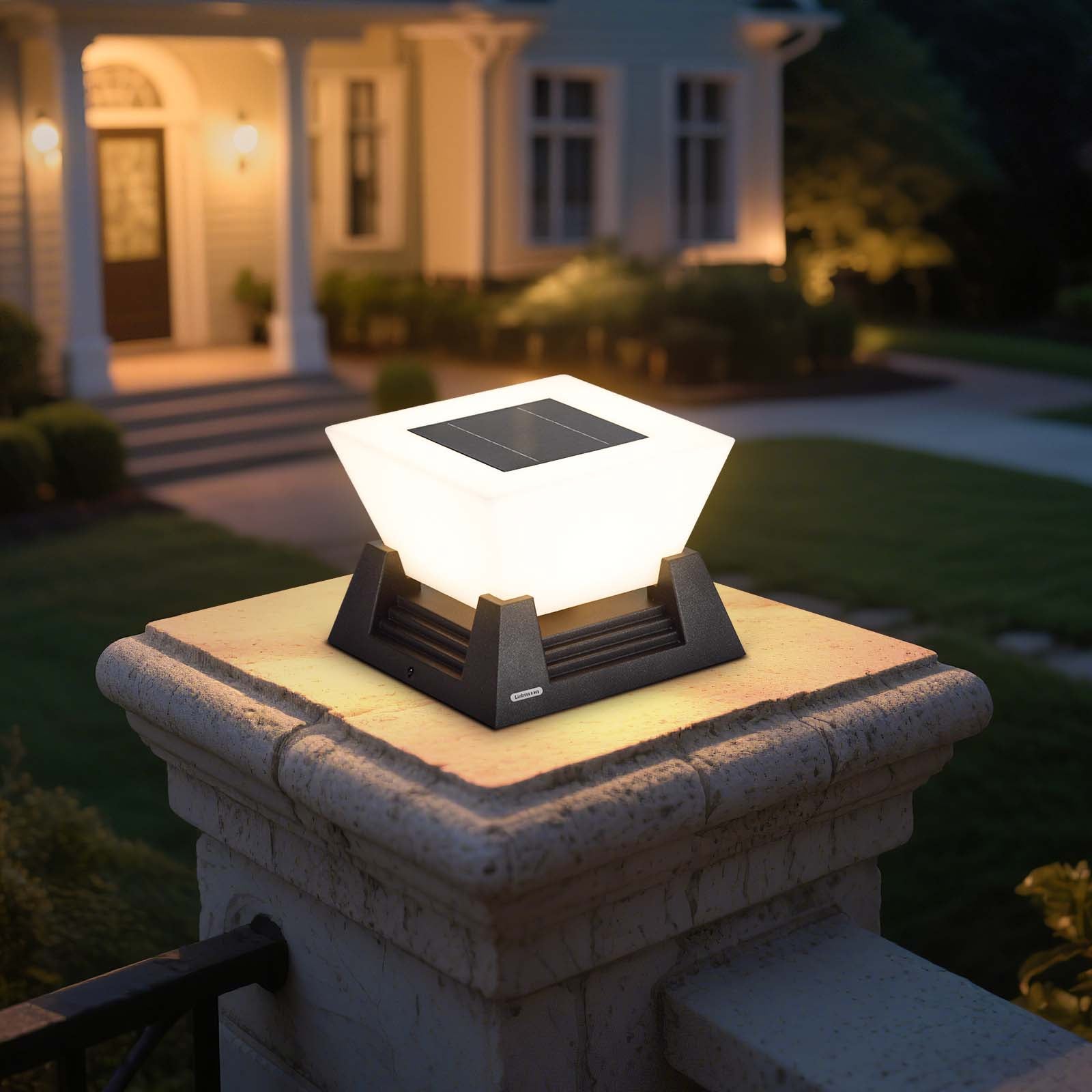 RIRZ NOVA solar post light modern architectural LED outdoor pathway garden 28cm