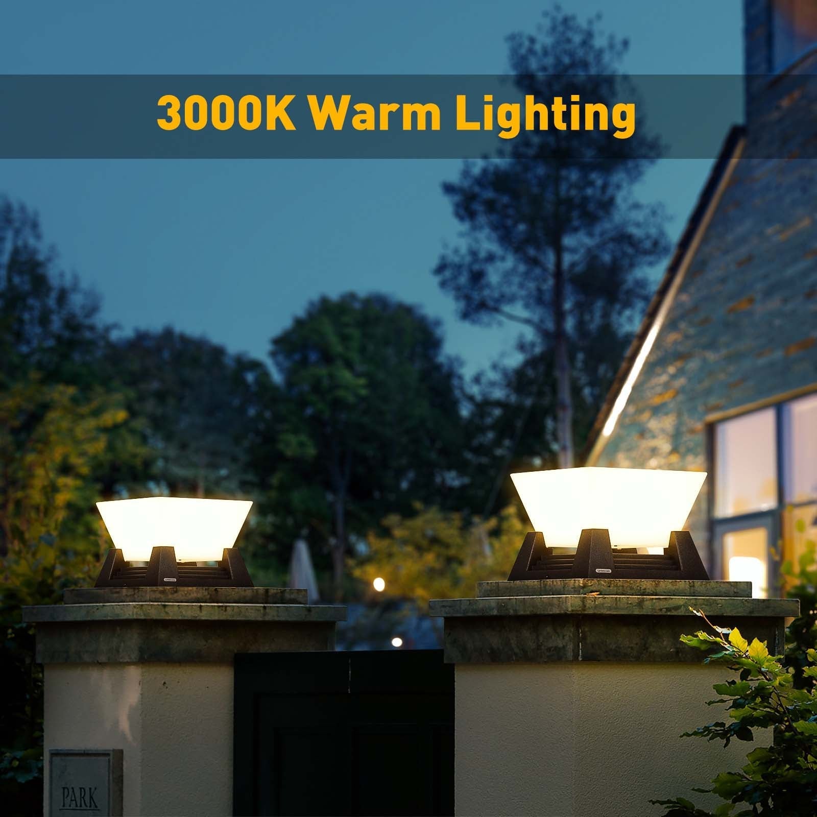 RIRZ NOVA Solar Post Light Modern Architectural LED Outdoor Pathway Garden — 28cm