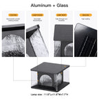 RIRZ LUCENT Solar Glass Post Light Modern Textured LED Outdoor Garden — 20cm 30cm