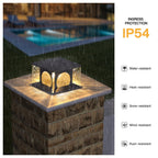 RIRZ LUCENT Solar Glass Post Light Modern Textured LED Outdoor Garden — 20cm 30cm