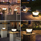 RIRZ NOVA Solar Post Light Modern Architectural LED Outdoor Pathway Garden — 28cm