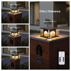 RIRZ LUCENT Solar Glass Post Light Modern Textured LED Outdoor Garden — 20cm 30cm