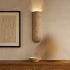 Lunara natural travertine LED wall lamp minimalist sconce bedroom living room