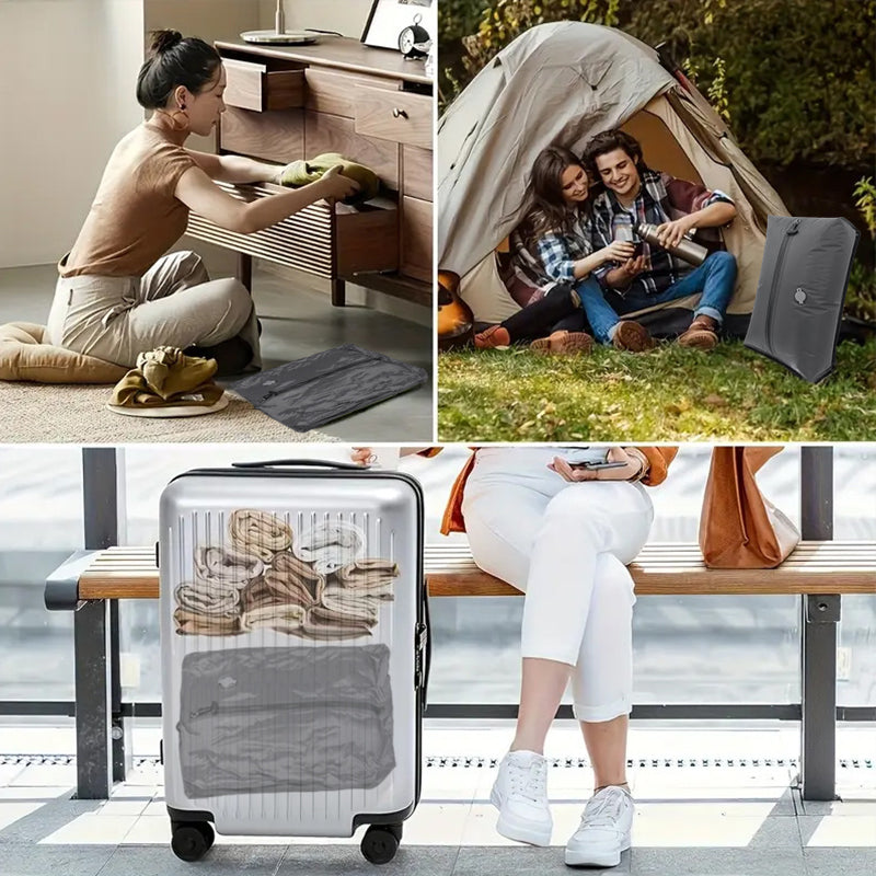 Travel Vacuum Storage Bags with Pump – 17L Compression Packing Bags for Clothes and Luggage