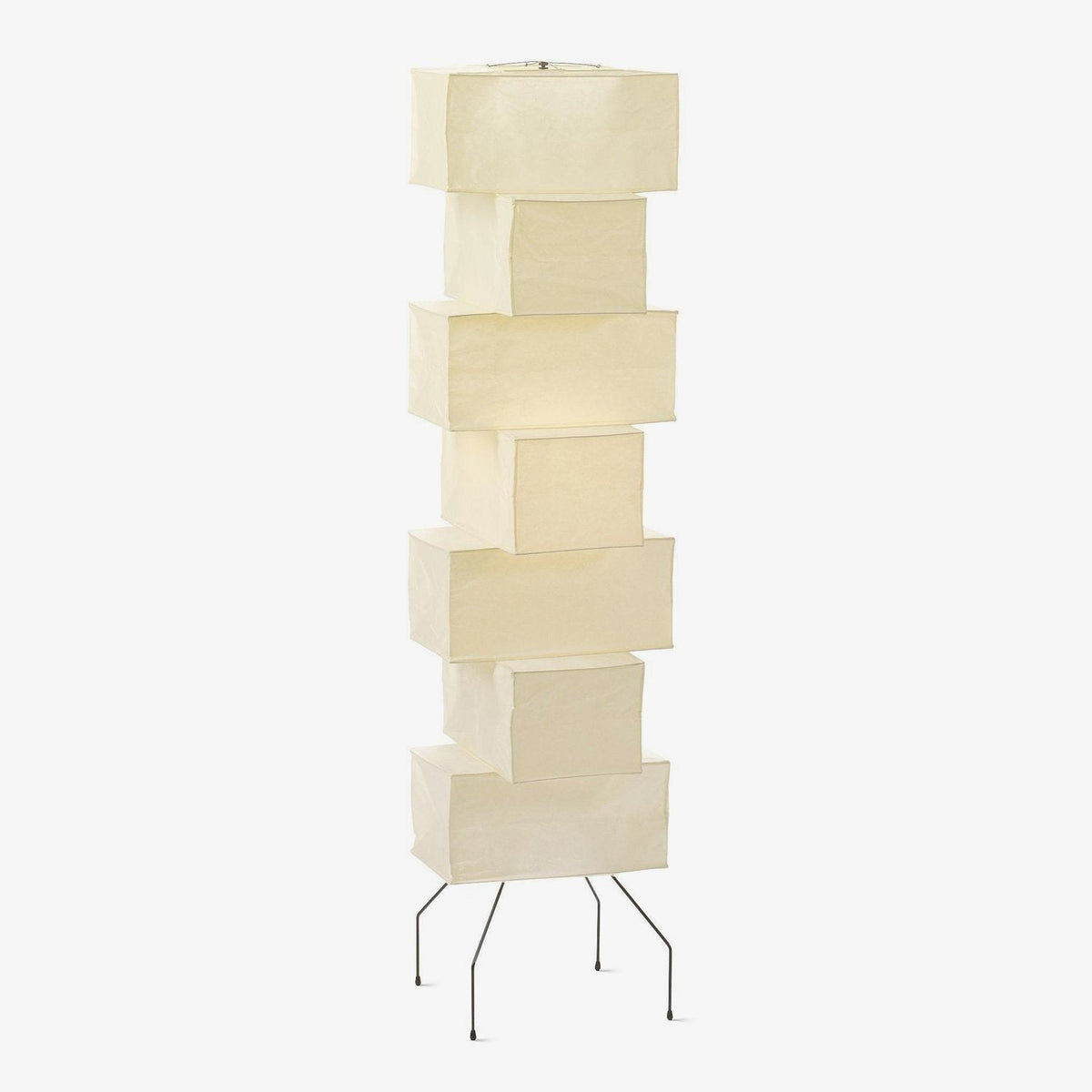 Decolune Sora Stacked Rice Paper Floor Lamp Black & White
