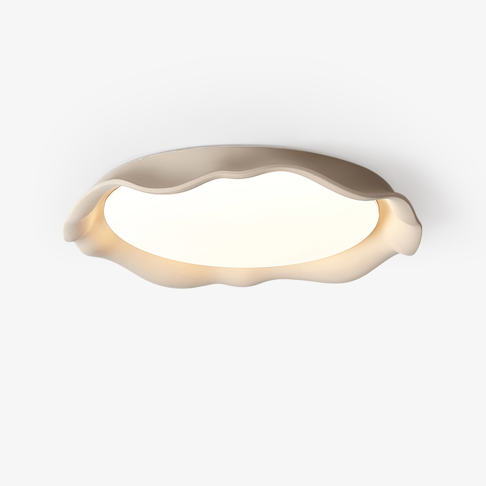 Aera microcement flush mount ceiling light dimmable bedroom dining room — gray beige white 19 inch