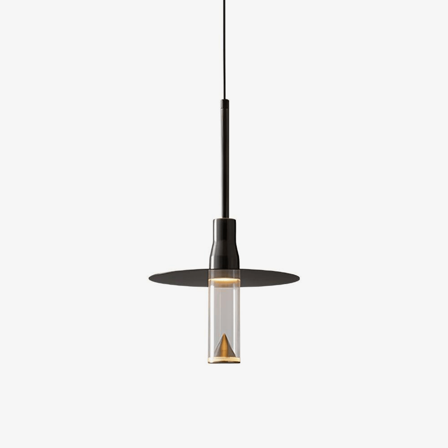 Acrylic hat plate pendant light dimmable bedroom dining room hallway — black warm light