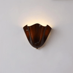 Petalia Glass Wall Sconce Art Deco LED Bedroom Living Room Hallway — Beige Green Brown Amber