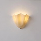 Petalia Glass Wall Sconce Art Deco LED Bedroom Living Room Hallway — Beige Green Brown Amber