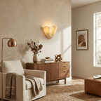 Petalia Glass Wall Sconce Art Deco LED Bedroom Living Room Hallway — Beige Green Brown Amber