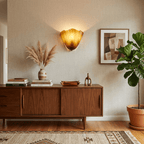 Petalia Glass Wall Sconce Art Deco LED Bedroom Living Room Hallway — Beige Green Brown Amber