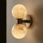 Marble Wall Lamp Nordic Dual Globe Modern Bedroom Living Room
