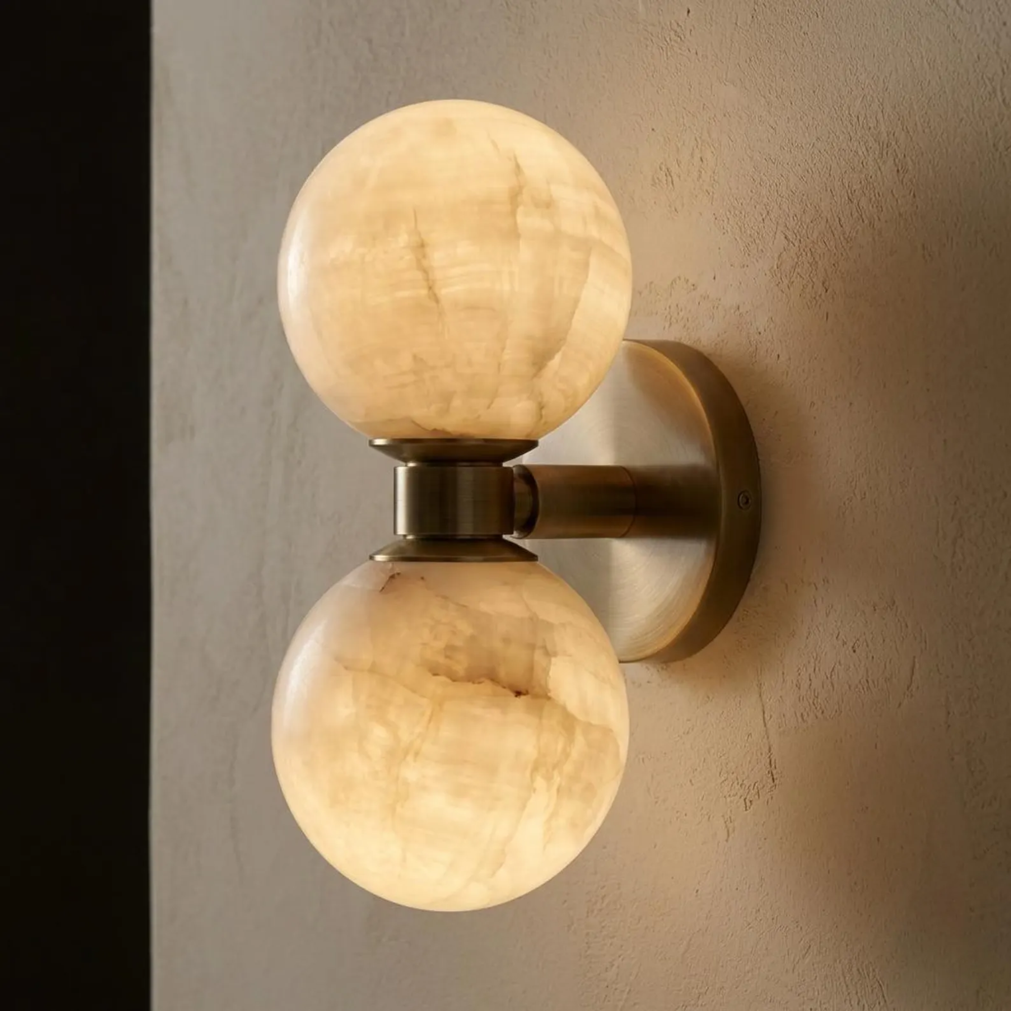 Marble Wall Lamp Nordic Dual Globe Modern Bedroom Living Room