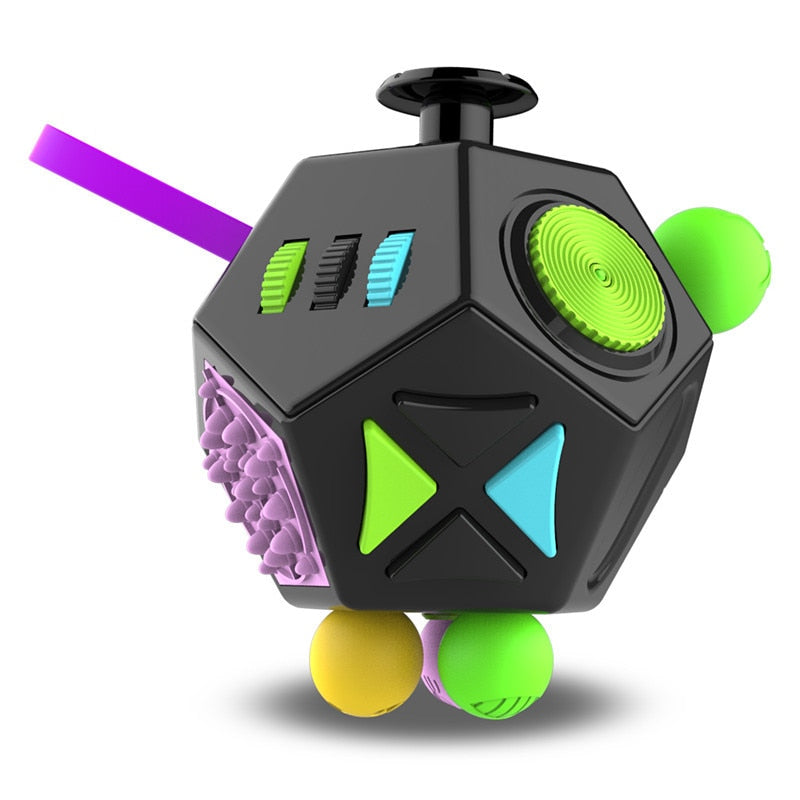 12-Sided Anti-Stress Fidget Cube – Anxiety and Focus Relief Toy for Kids & Adults
