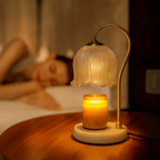 Glass Candle Warmer Lamp Dimmable Timer Aromatherapy Wax Melter Bedside Bedroom