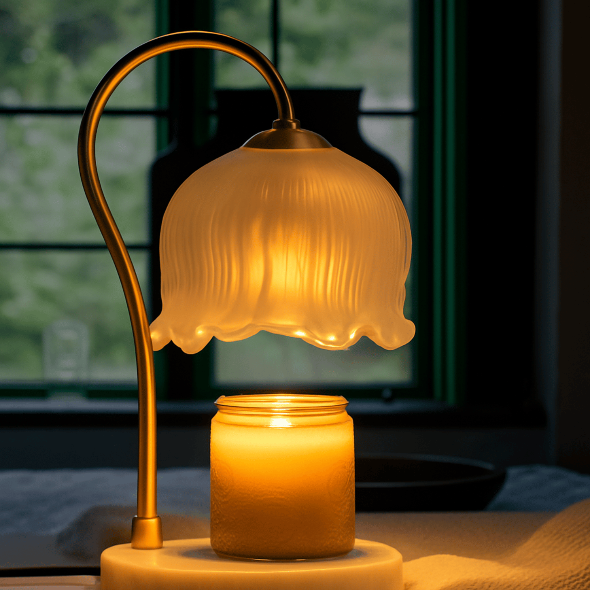 Glass Candle Warmer Lamp Dimmable Timer Aromatherapy Wax Melter Bedside Bedroom