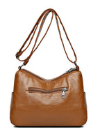 Leather Multi Pockets Adjustable Strap Shoulder Bag