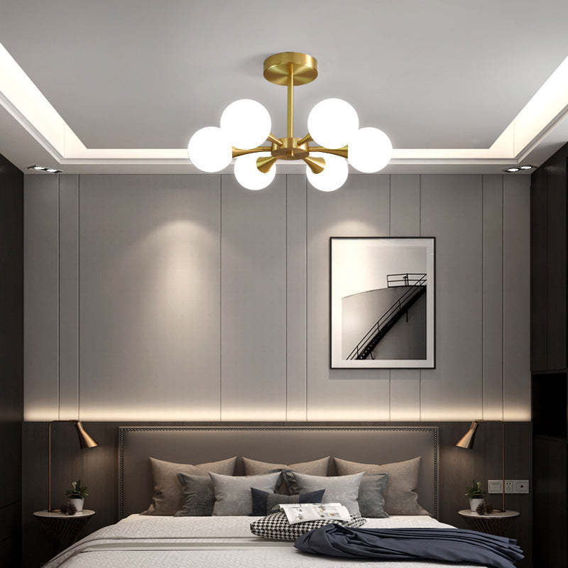 Valentina  Contemporary  Flush Mount Ceiling  Light, Glass Bubble