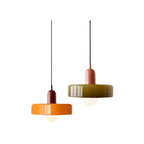 Nordic Bauhaus Retro Glass Pendant Light Adjustable Bedroom Living Room Bar — Multi Colors