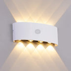 Ray Modern Minimalist Metal LED Wall Lamp with Up and Down Lighting, Black/White
