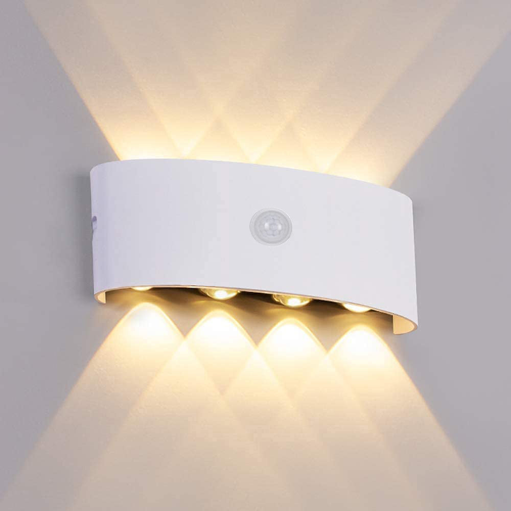 Ray Modern Minimalist Metal LED Wall Lamp with Up and Down Lighting, Black/White