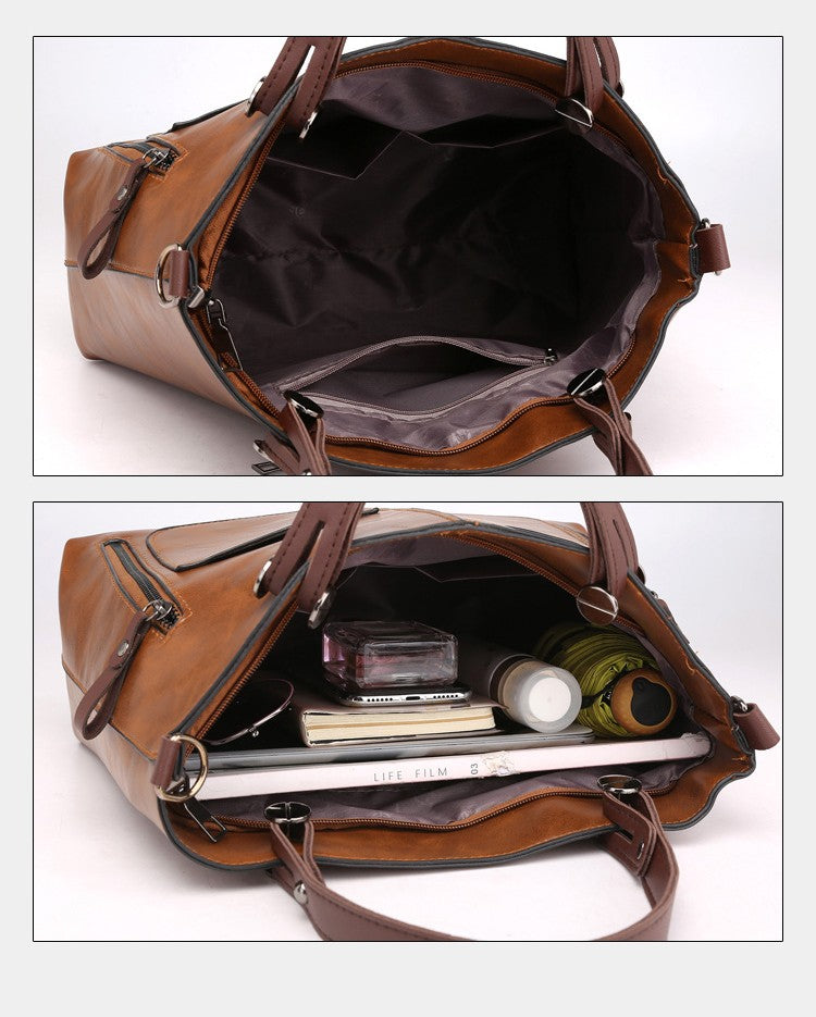 Aurelle Retro Schoudertas met Grote Capaciteit
