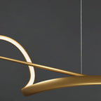 Zelin Pendant Light Wave Minimalist Designer, Metal, Brass/Black