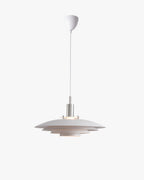 White Danish Designer Pendant Light Minimalist Sculptural LED Dining Room Living Room — 2 Sizes