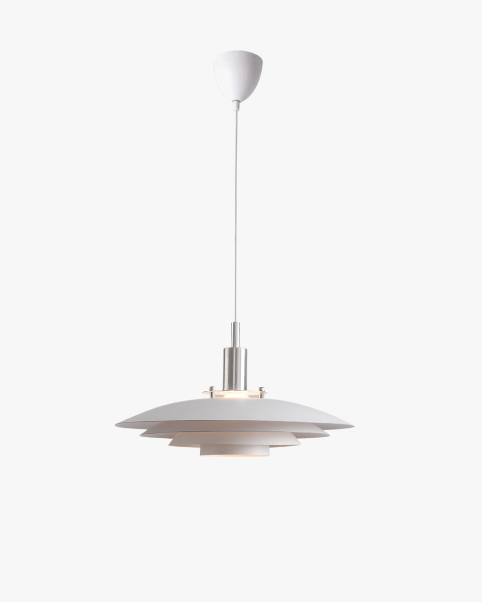 White Danish Designer Pendant Light Minimalist Sculptural LED Dining Room Living Room — 2 Sizes