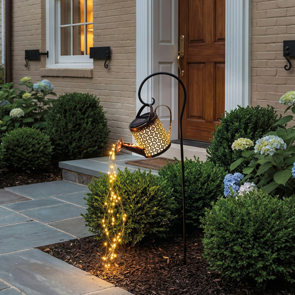 Solar watering can waterfall garden lamp decorative outdoor LED