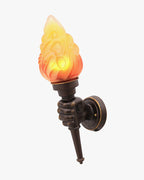 Torch Outdoor Wall Light Retro Flame Style LED Waterproof Porch Garden Entrance — Black Bronze