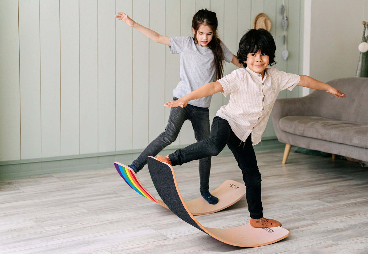 Large Wooden Balance Board (With Coloured Felt)
