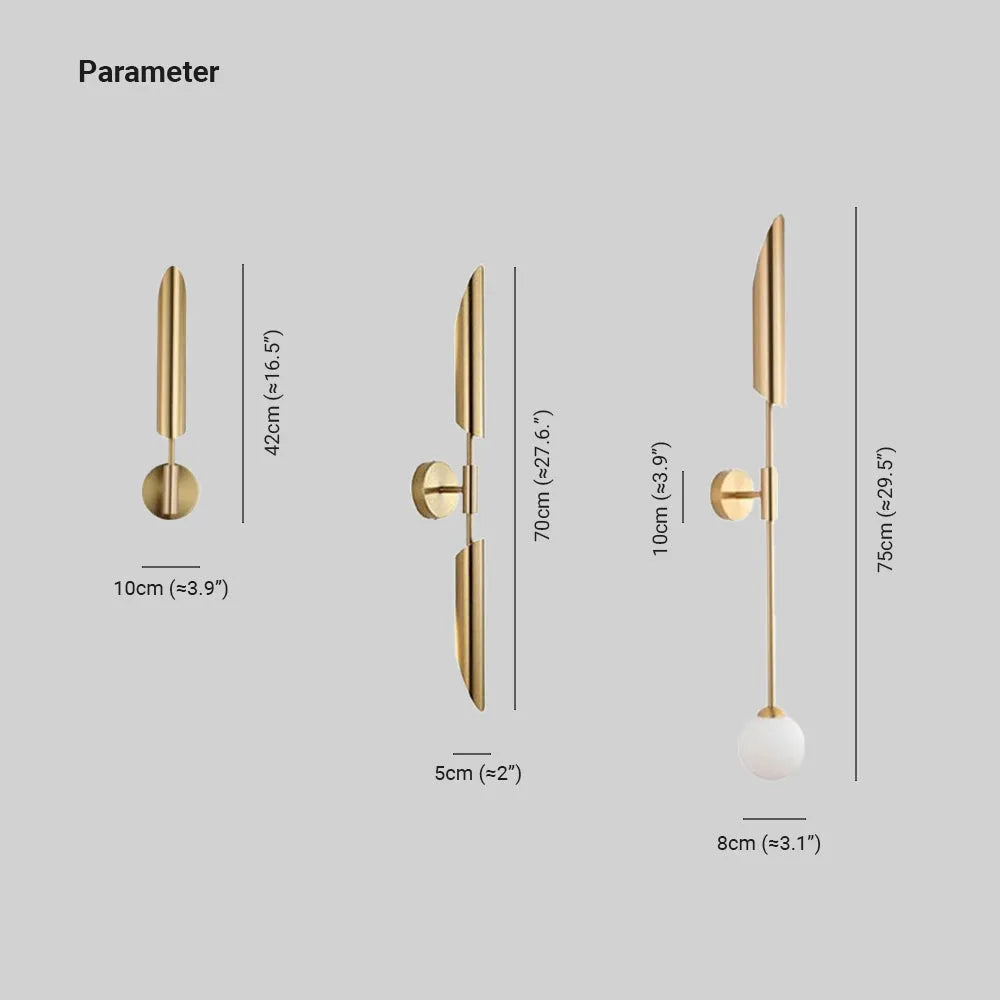 Phira Luxury Double-Head Gold Scabbard Wall Lamp