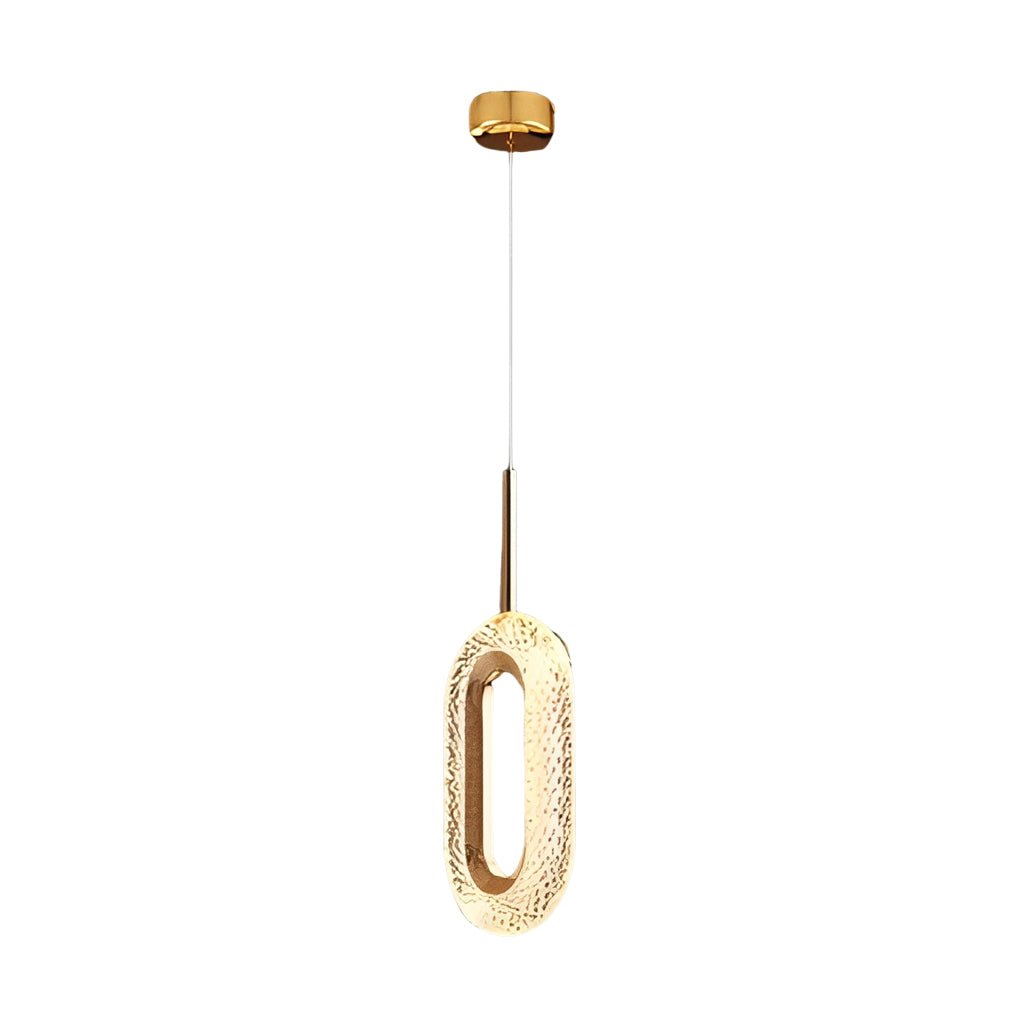 Gold Geometric Pendant Light LED 3-Step Dimming Oval Round Teardrop Bedroom Dining Room — 1 to 2 Lights