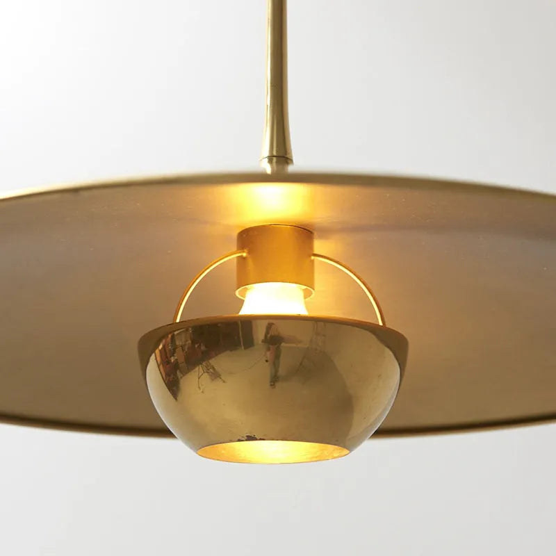 Pyra Minimalist Metal Pendant Light, Gold