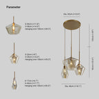 June Pendant Light Glass, Clear/Amber Diamond shape