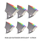 Outdoor RGB LED Spot Light 30W Waterproof Hardwired Landscape Tree Lighting — Singles to 8-Pack