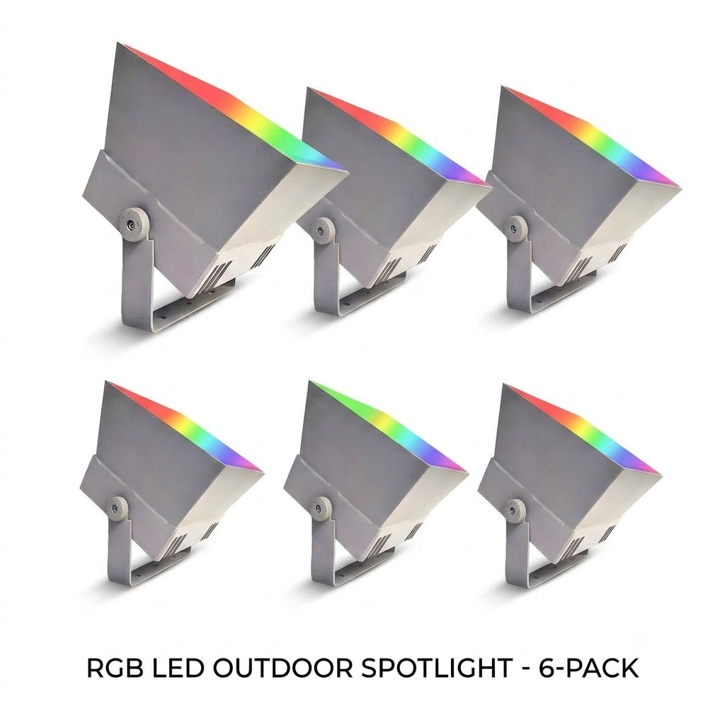 Outdoor RGB LED Spot Light 30W Waterproof Hardwired Landscape Tree Lighting — Singles to 8-Pack