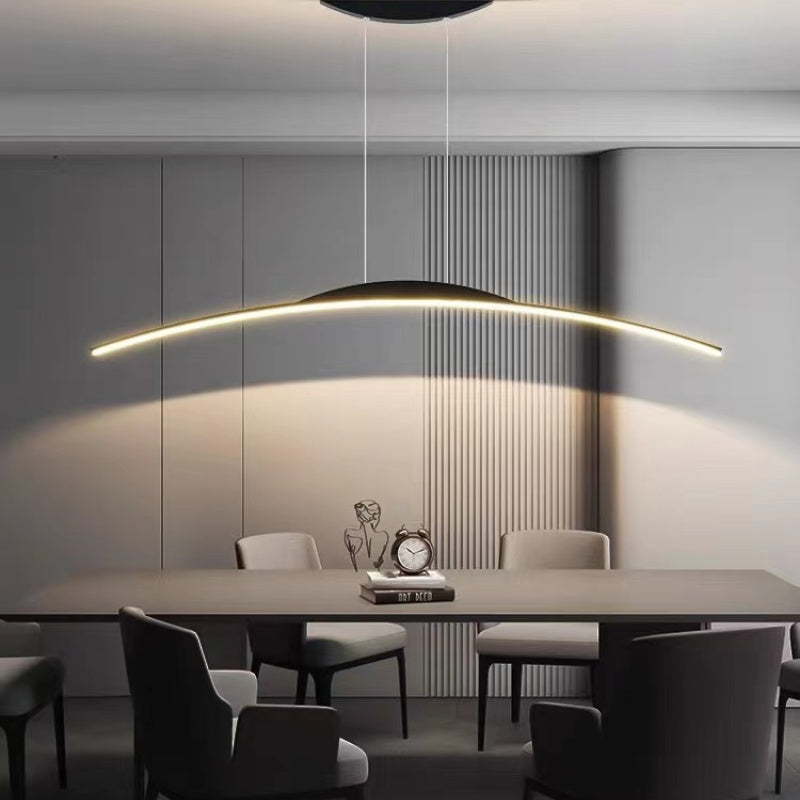 Floa Minimalist Linear Metal Remote Control Pendant Light