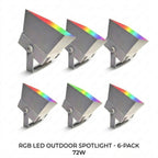 Outdoor RGB LED Spot Light 30W Waterproof Hardwired Landscape Tree Lighting — Singles to 8-Pack