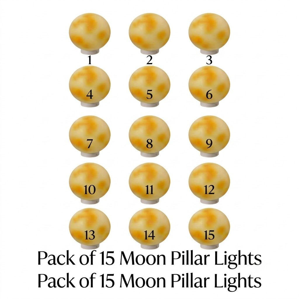 Moon-Shaped Outdoor Pillar Light LED Solar & Hardwired Driveway Garden — 8 to 16 Inch Sets