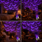 Halloween Bat Projector Lamp with Base, USB-Powered, 360° Adjustable