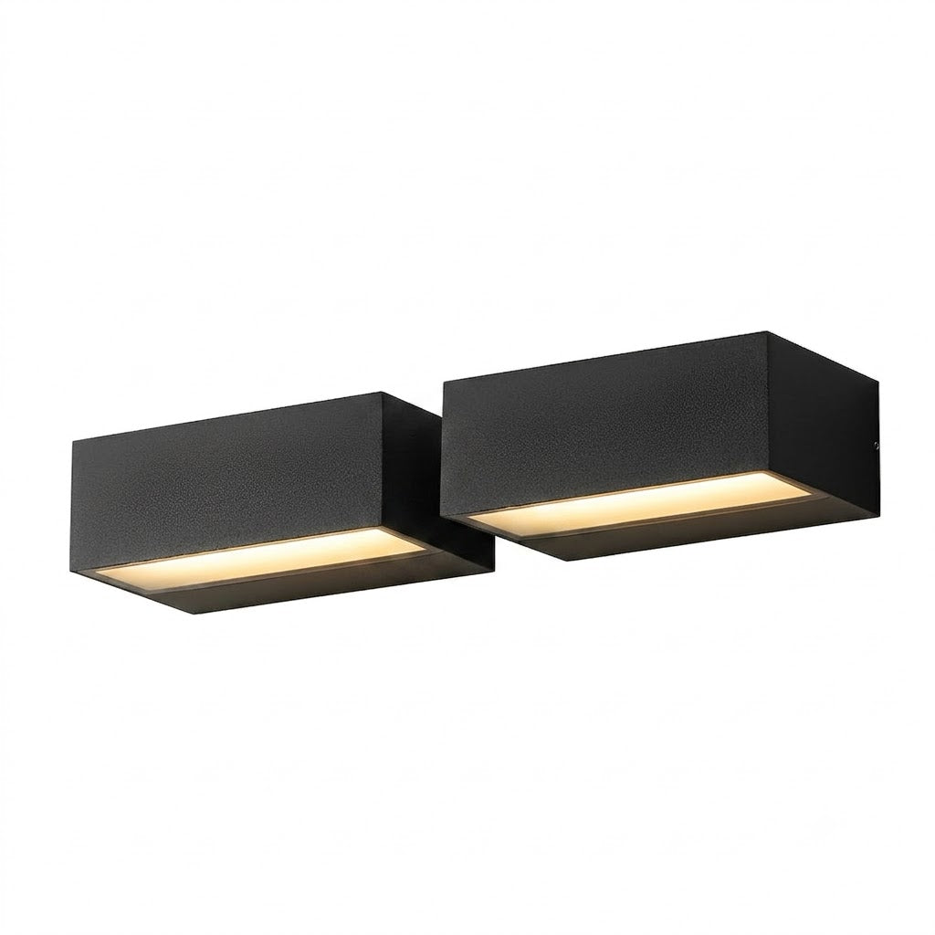 Exterior Porch Light Fixture Modern Waterproof LED Rectangular Hardwired