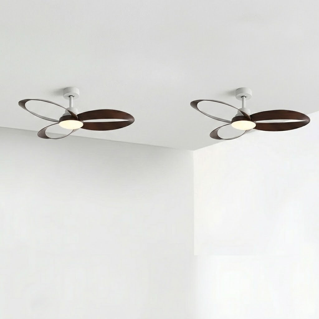 Modern Minimalist Geometric 6-Speed Ceiling Fan LED Light DC Motor Bedroom Living Room — 42 to 52 Inch