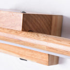 Muto Natural Wood Linear Vanity Wall Lamp with Mirror Front