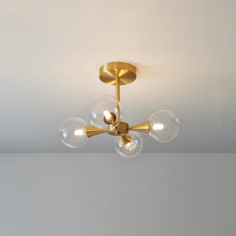 Valentina  Contemporary  Flush Mount Ceiling  Light, Glass Bubble